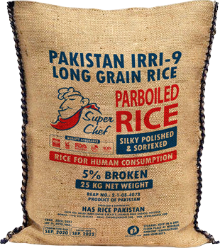 IRRI 9 Parboiled Rice, 25KG Jute Bag